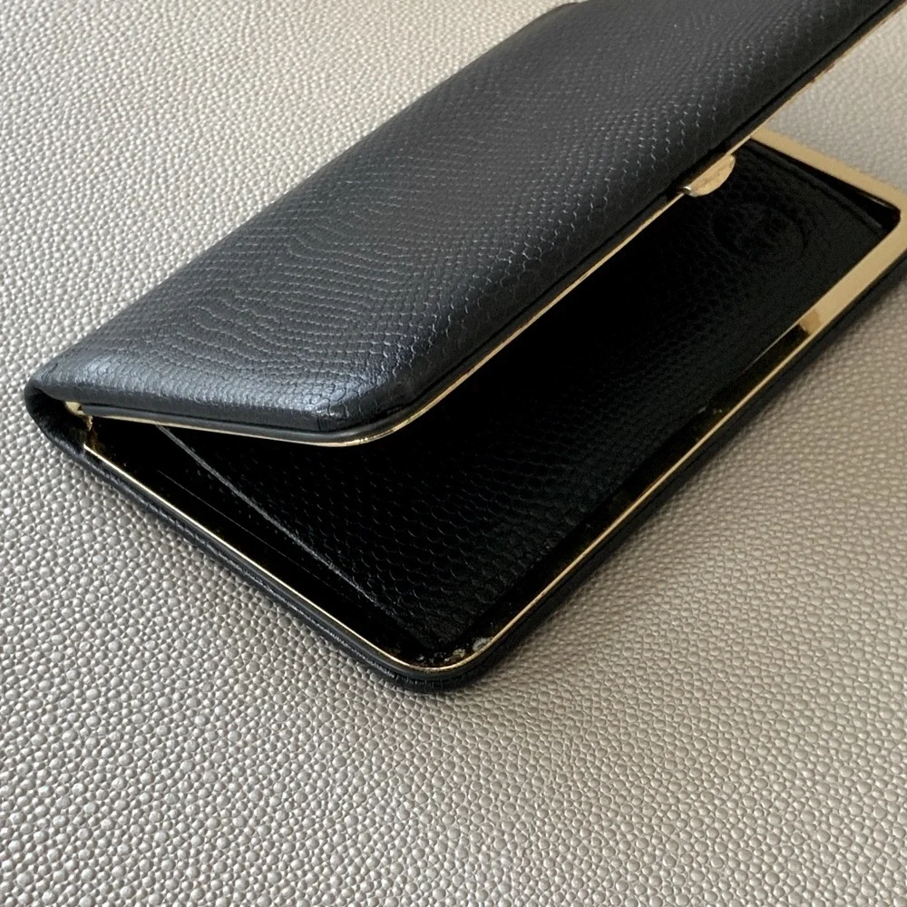 AMI Alexandre Mattiussi leather black card case